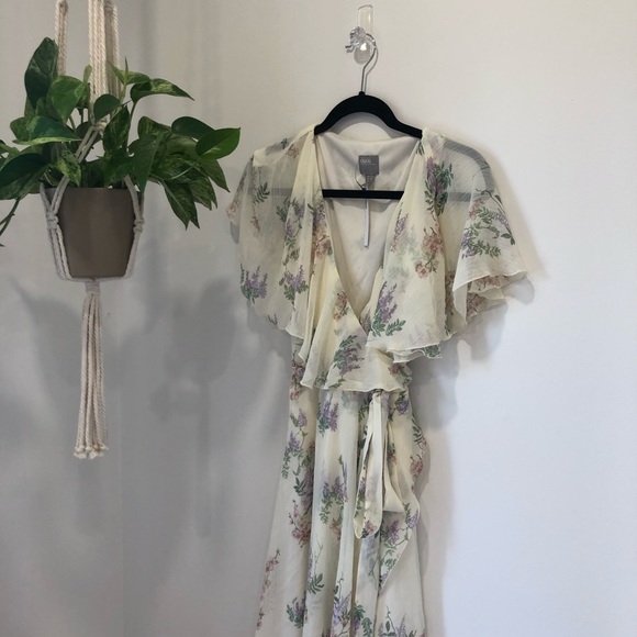 ASOS Dresses & Skirts - ASOS - Floral Beige Wrap Dress
